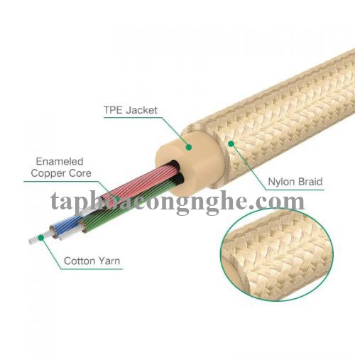 Ugreen 30808 0.5M màu Vàng Cáp âm thanh 2 đầu 3.5mm dương AV112 30030808